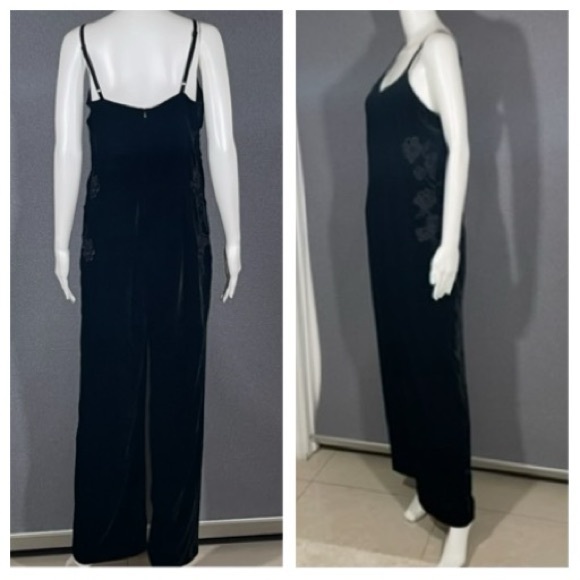 Sandro Black Emilia velvet embroidered Jumpsuit - Picture 3 of 14